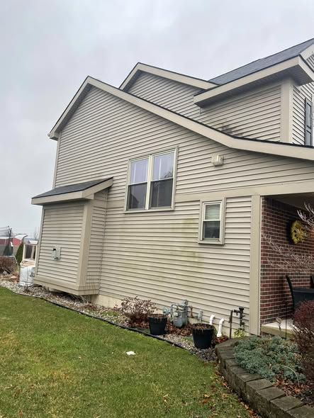 House exterior before pressure washing